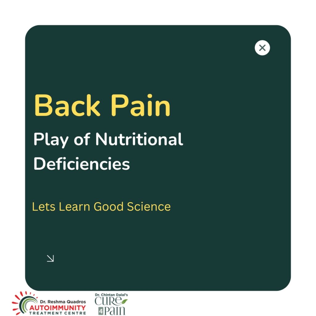 The Role of Key Nutrients in the Systematic Recovery & Treatment for Lower Back Pain, Disc Bulge, and Sciatica Relief